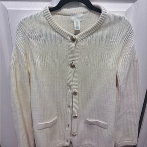 H&M Cream Knit Cardigan